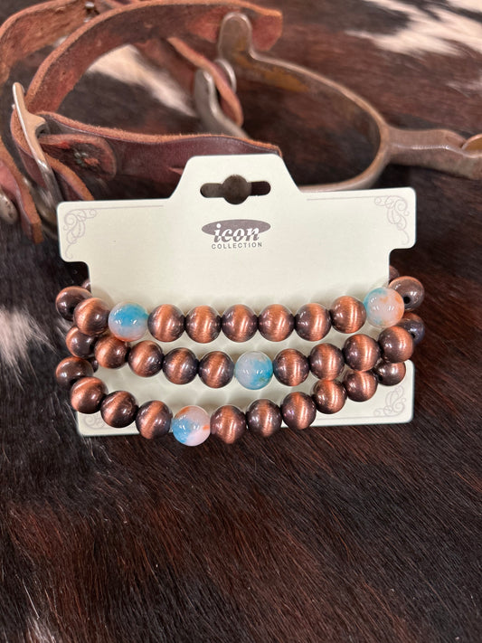 Odessa Coppertone & Blue Bracelets - Sweetwater Boutique 