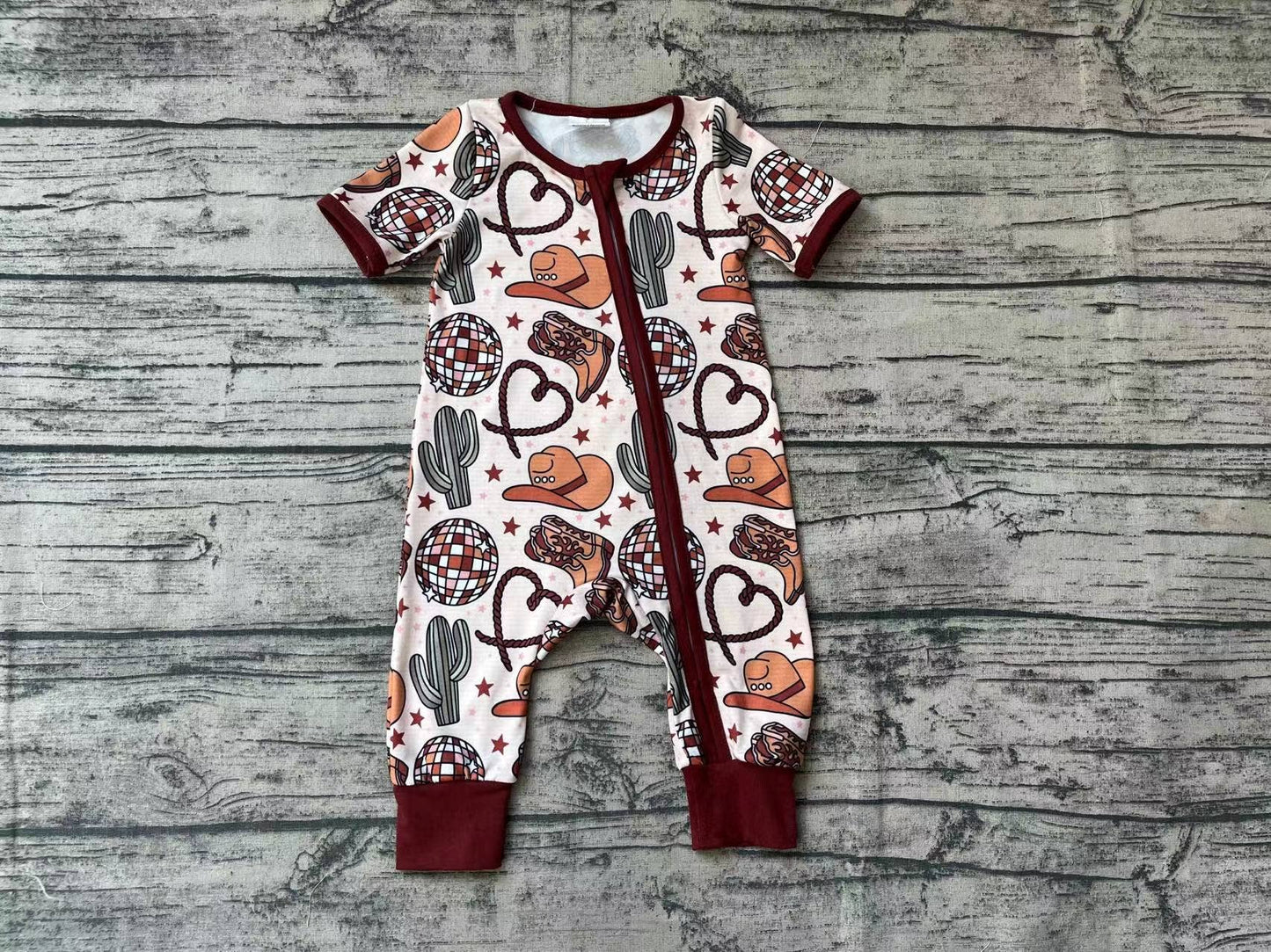 Baby Infant Western Brown Romper