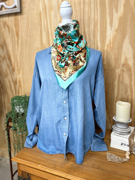 Turquoise That's So 70 Paisley - Sweetwater Boutique 
