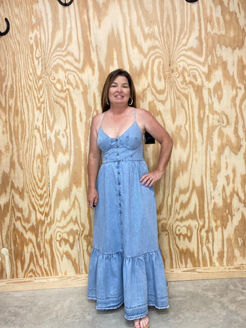 2021 Womens Summer Denim Maxi Dress With Button Bootstrap 5 Up Pocket, Blue  Print, Short Sleeves, Plus Size Option, Casual And Long Vestidos 5XL Q0712  From Yanqin03, $12.53 | DHgate.Com