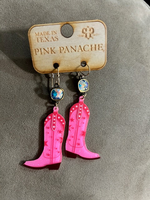 Pretty In Pink Boot Earrings