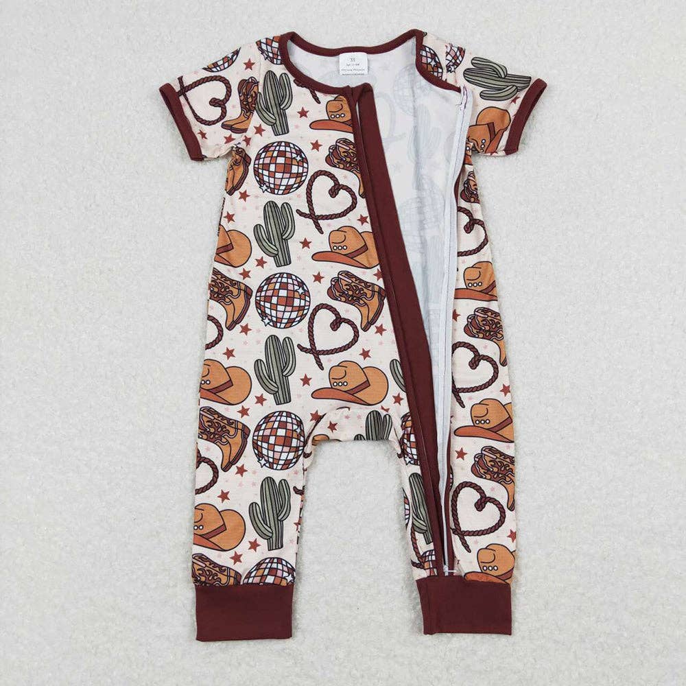 Baby Infant Western Brown Romper