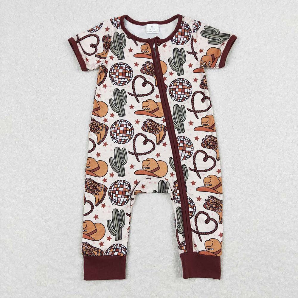 Baby Infant Western Brown Romper