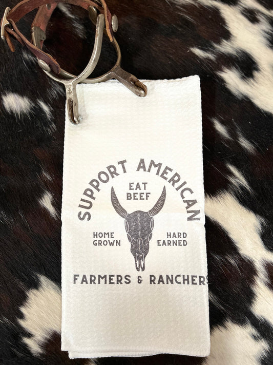Support American Farmers and Ranchers Kitchen Towel - Sweetwater Boutique 