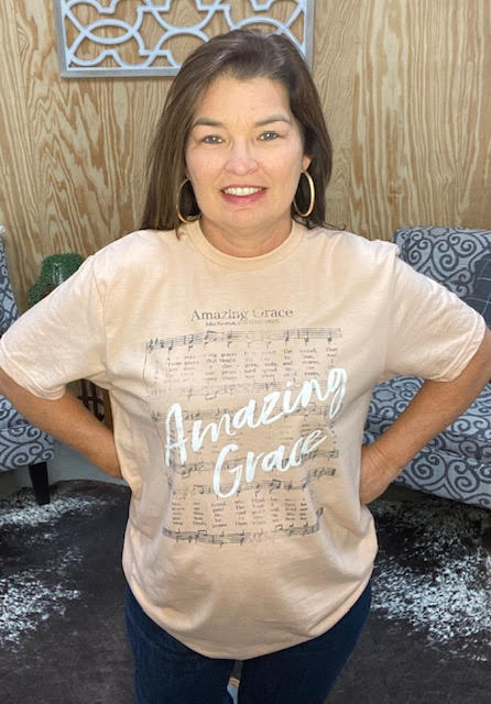 Amazing Grace Sheet Music Tee - Sweetwater Boutique 