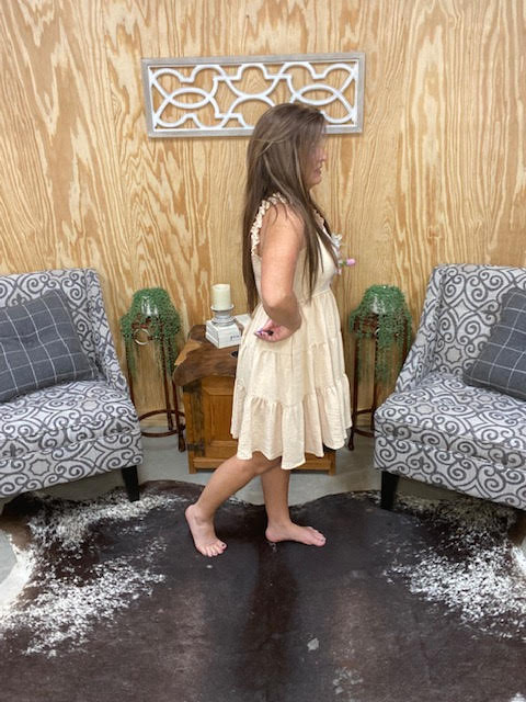 Taupe Country Dress - Sweetwater Boutique 