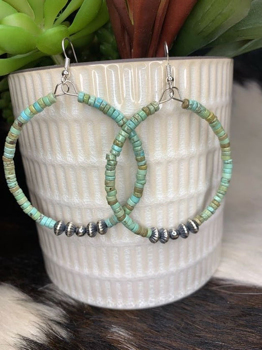 Heishi and Navajo Pearl Hoops - Sweetwater Boutique 