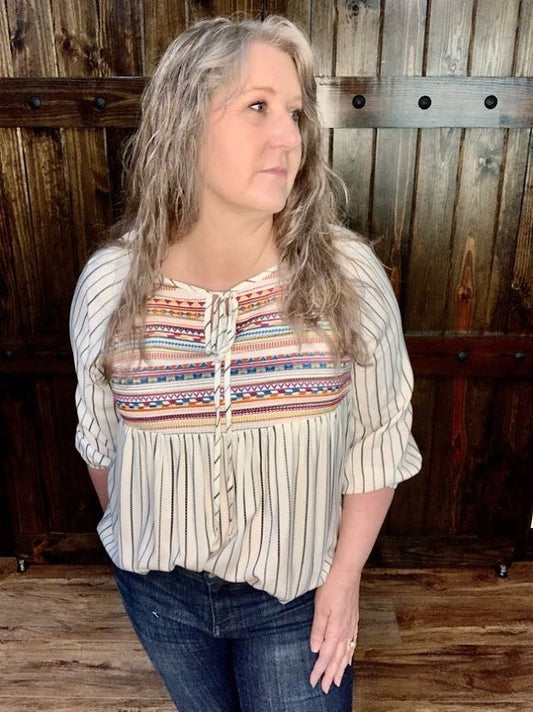 Striped Multi Top - Sweetwater Boutique 