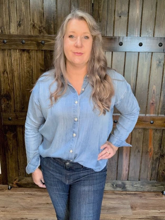 Ryder Denim Top - Sweetwater Boutique 