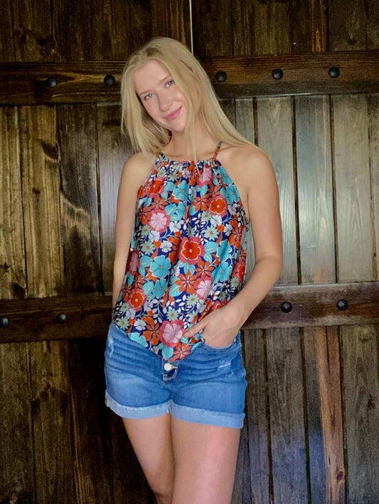 Navy Multi Halter Top - Sweetwater Boutique 